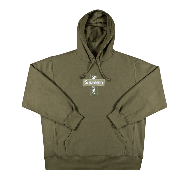 Size xl Supreme Cross Box Logo Hooded Sweatshirt 'Light Olive'