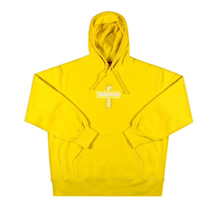 Buy Supreme Cross Box Logo Hooded Sweatshirt 'Lemon ...