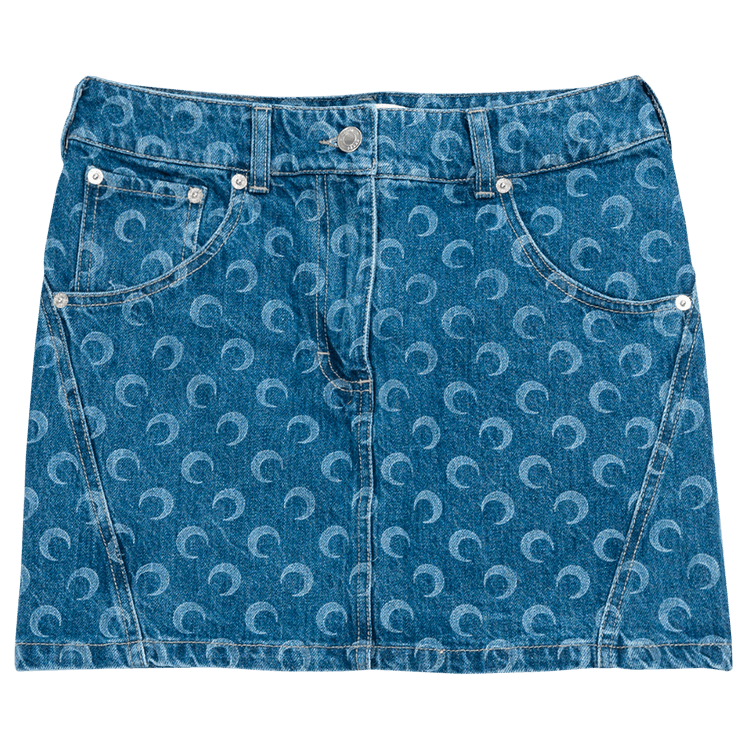 Buy Marine Serre Deadstock Denim Mini Skirt 'Blue' - WSK057