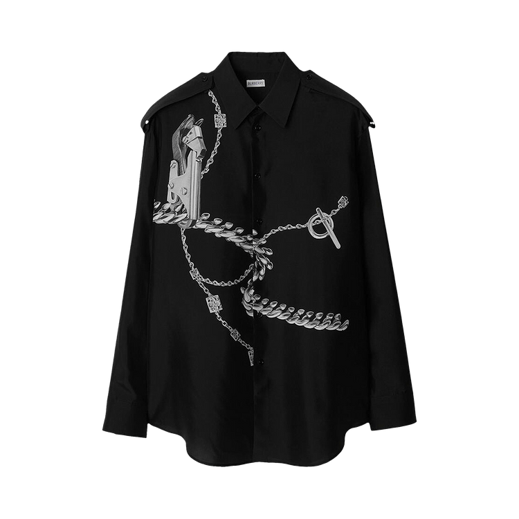Burberry shirt silver discount