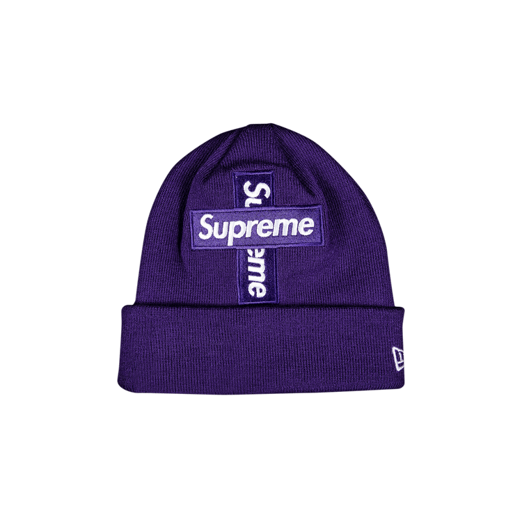 Buy Supreme x New Era Cross Box Logo Beanie 'Purple' - FW20BN14 