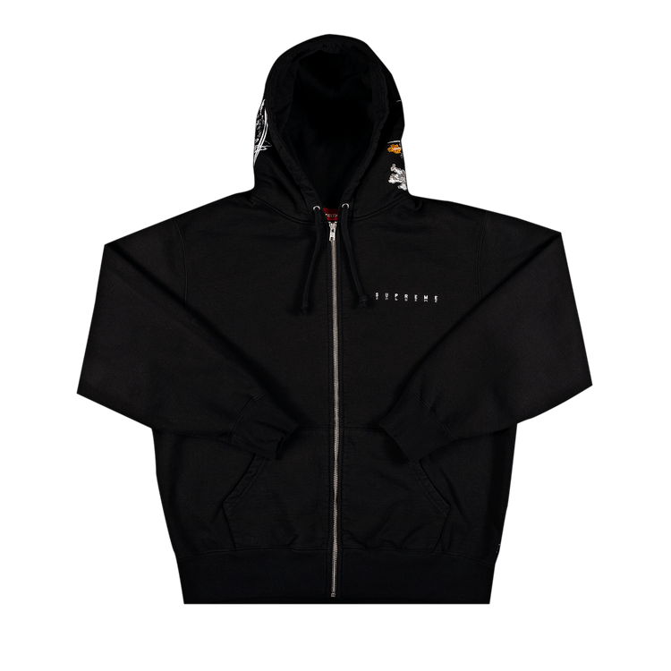 Buy Supreme Globe Zip Up Hooded Sweatshirt 'Black' - FW20SW89