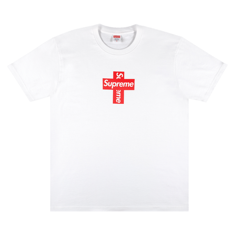 Supreme Cross Logo White Tee1
