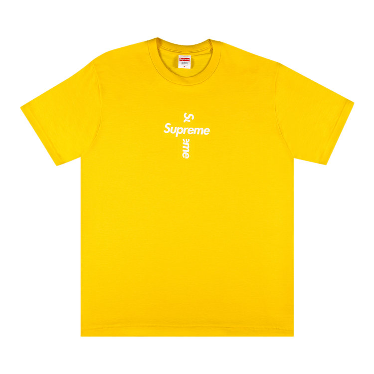 Buy Supreme Cross Box Logo Tee 'Yellow' - FW20T25 YELLOW | GOAT