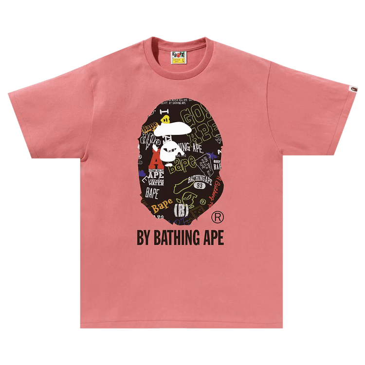 Buy BAPE Hand Draw Pattern By Bathing Ape Tee 'Pink' - 1K30 110