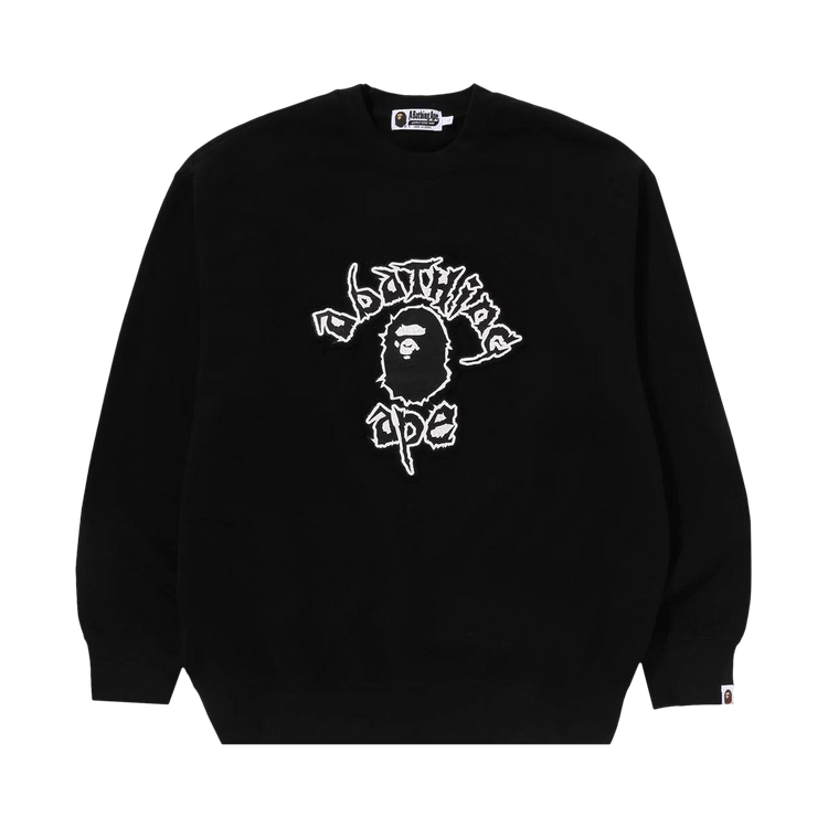 a bathing ape BAPEトレーナー　黒 スウェット A BATHING APE OVERDYE