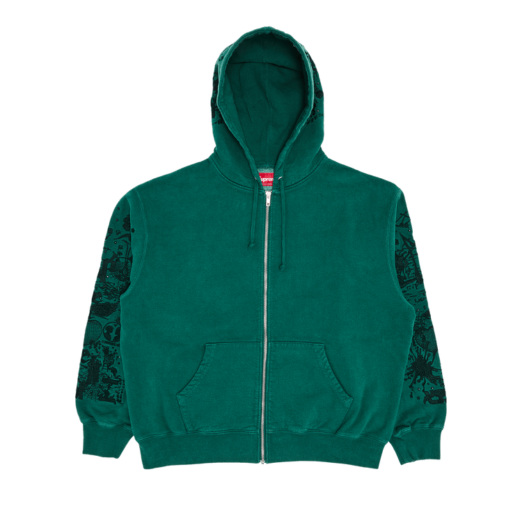 Supreme AOI Zip Up Hooded Sweatshirt 'Teal'