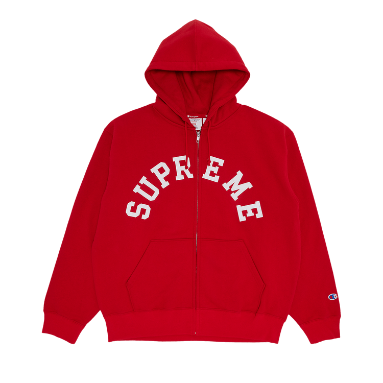 Size xl Supreme x Champion Zip Up Hooded Sweatshirt 'Red'