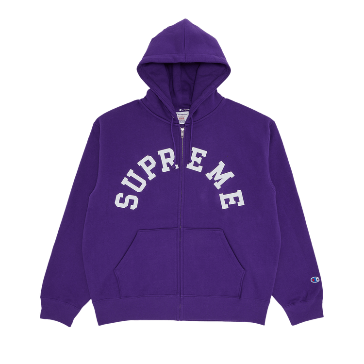 Buy Supreme x Champion Zip Up Hooded Sweatshirt Purple SS24SW37 PURPLE GOAT CA
