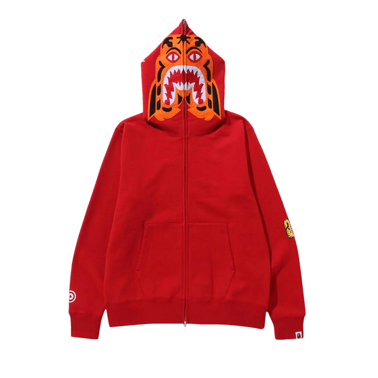 Buy BAPE Tiger Full Zip Hoodie 'Red' - 1K30 115 006 RED | GOAT CA