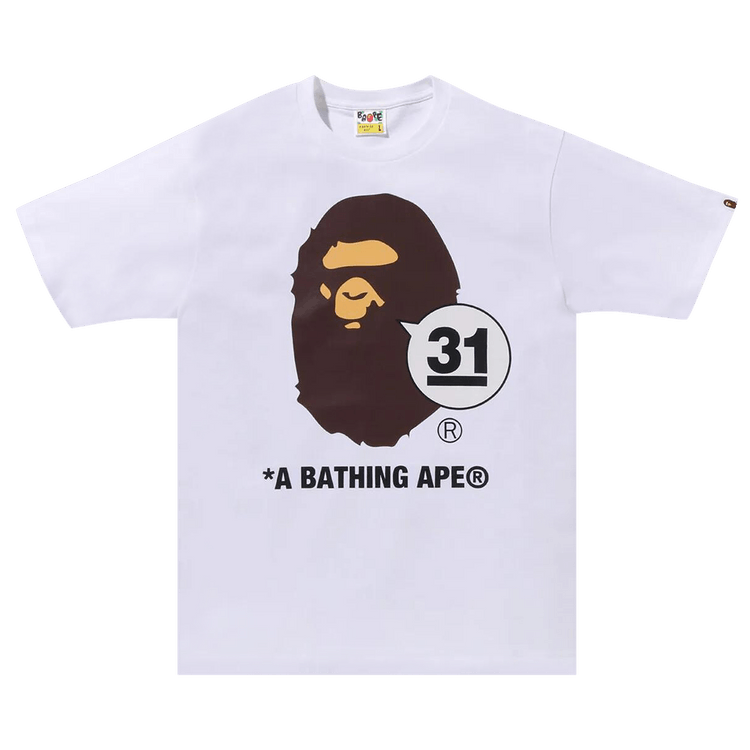 Buy BAPE A Bathing Ape 31st Anniv. Ape Head Tee 'White' - 1K20 110