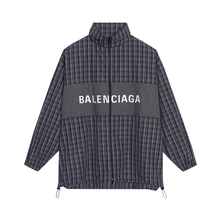 Buy Balenciaga Checkered Nylon Track Suit Jacket 'Black