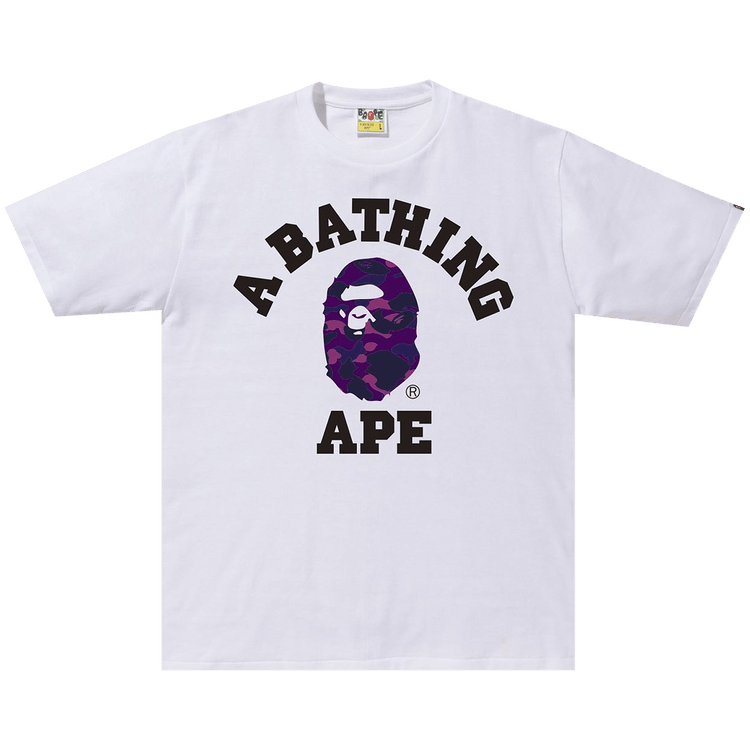 Buy BAPE Color Camo College Tee 'White/Purple' - 1G30 110 Buy BAPE Color Camo College Tee 'White/Purple' - 1G30 110