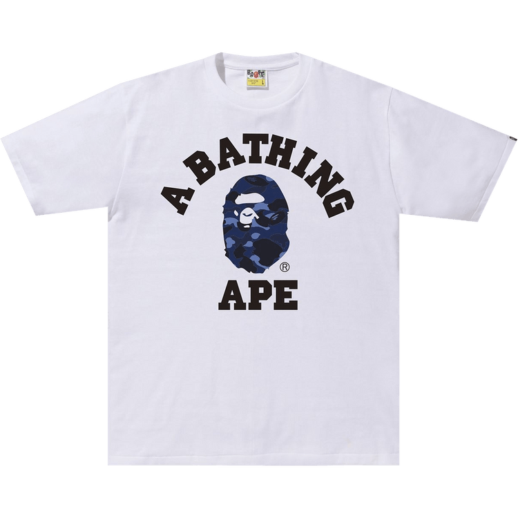 Buy BAPE Color Camo College Tee 'White/Navy' - 1G30 110 024 WHITE