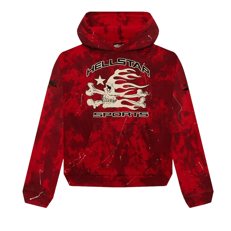 Buy Hellstar Sports Tie-Dye Skull Hoodie 'Red' - 9357