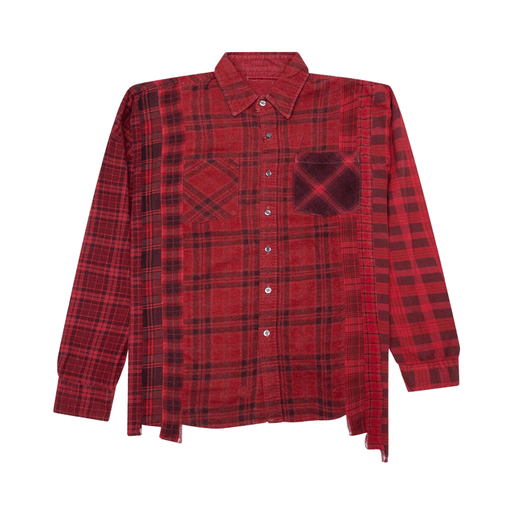 Buy Needles Rebuild 7 Cuts Wide Flannel Shirt 'Red' - OT302 RED | GOAT