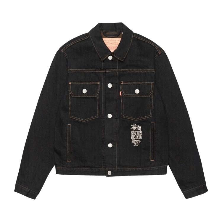 【お1人様1点限り】 Buy Stussy x Levi's Crispy Rinse Trucker Jacket 'Black/Brown ジャケット・アウター