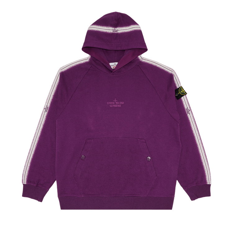 Buy Supreme x Stone Island Stripe Hooded Sweatshirt 'Purple
