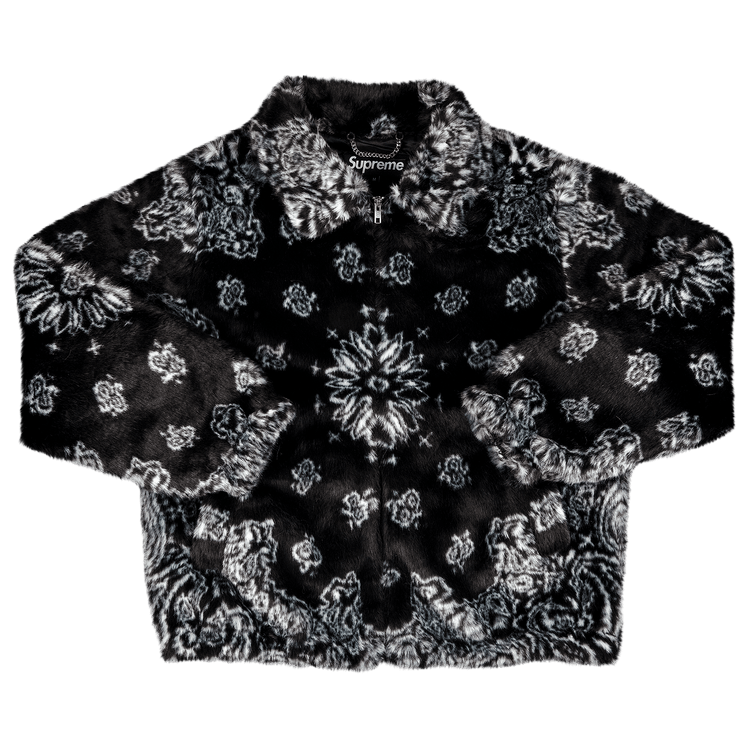 Buy Supreme Bandana Faux Fur Bomber Jacket 'Black' - SS21J25