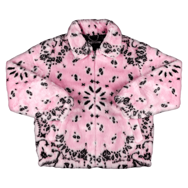 Buy Supreme Bandana Faux Fur Bomber Jacket 'Pink' - SS21J25