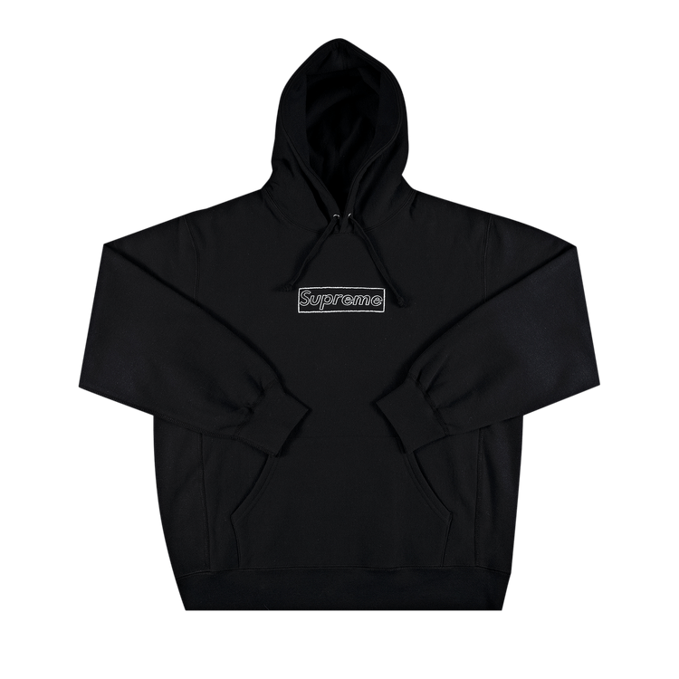 Buy Supreme x KAWS Chalk Logo Hooded Sweatshirt 'Black' - SS21SW39 BLACK |  GOAT