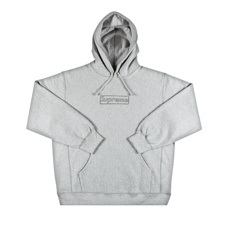 Buy Supreme x KAWS Chalk Logo Hooded Sweatshirt Heather Grey SS21SW39 HEATHER GREY GOAT
