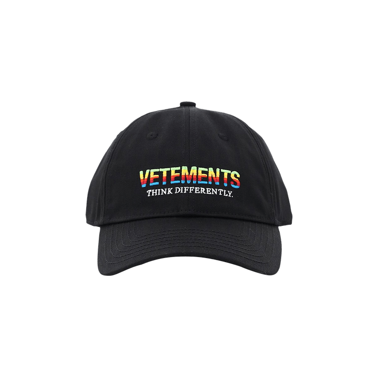 VETEMENTS ブラック キャップ UA5ZCA200B Oval Logo Cap Black | The Webster