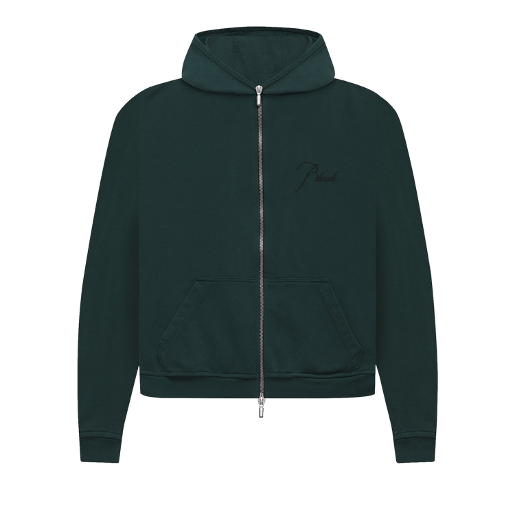 Buy Rhude Full Zip Hoodie Emerald Green PS21HO00000003 GOAT