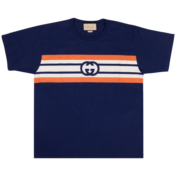 Buy Gucci Interlocking G Stripe Print T-shirt 'Blue' - 616036