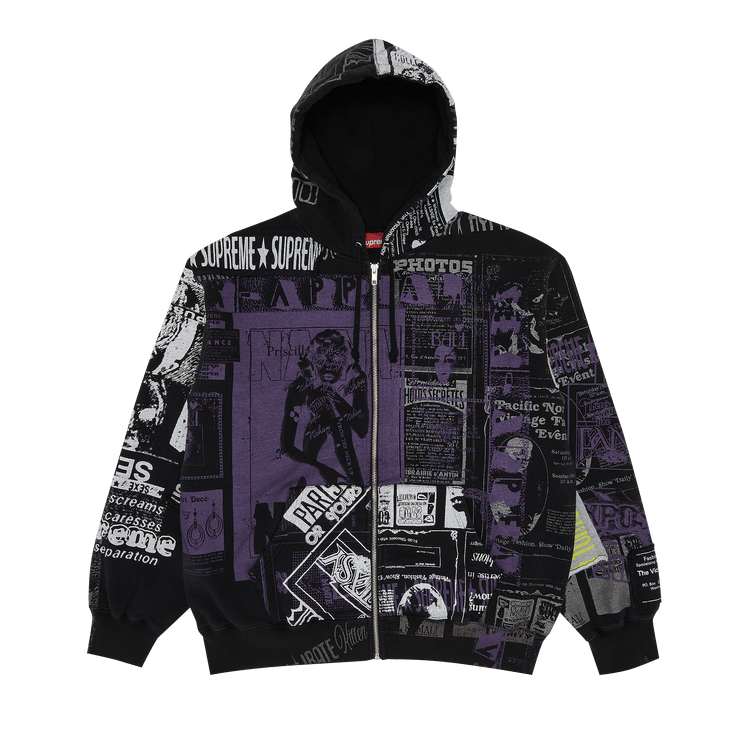 Buy Supreme Collage Zip Up Hooded Sweatshirt 