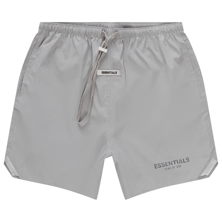Size l Fear of God Essentials Nylon Running Shorts 'Silver Reflective'