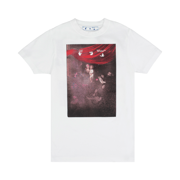 Off-White カラヴァッジオ Tシャツ OMAA027F23JER006-1084 Buy Off-White Sprayed Caravaggio Slim Tee 'White