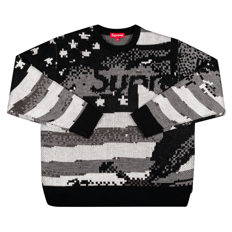 Buy Supreme Digital Flag Sweater 'Black' - SS21SK8 BLACK | GOAT Buy Supreme Digital Flag Sweater 'Black' - SS21SK8 BLACK | GOAT