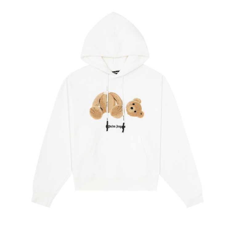 Palm angels teddy bear hoodie white best sale