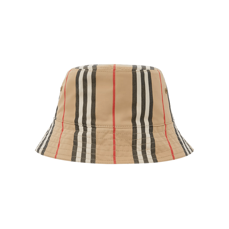 ハット Burberry Stamp Bucket Hat - Burberry - Cotton - Beige Burberry - Beige Check Reversible Bucket Hat | Childrensalon