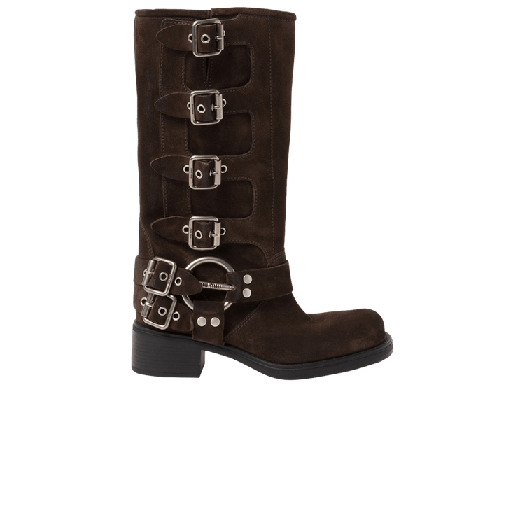 Buy Miu Miu Wmns Suede Boot 'Dark Brown' - 5W792D 0B2 F0003
