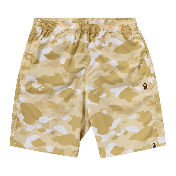 Buy BAPE Color Camo Ape Head One Point Beach Shorts 'Yellow