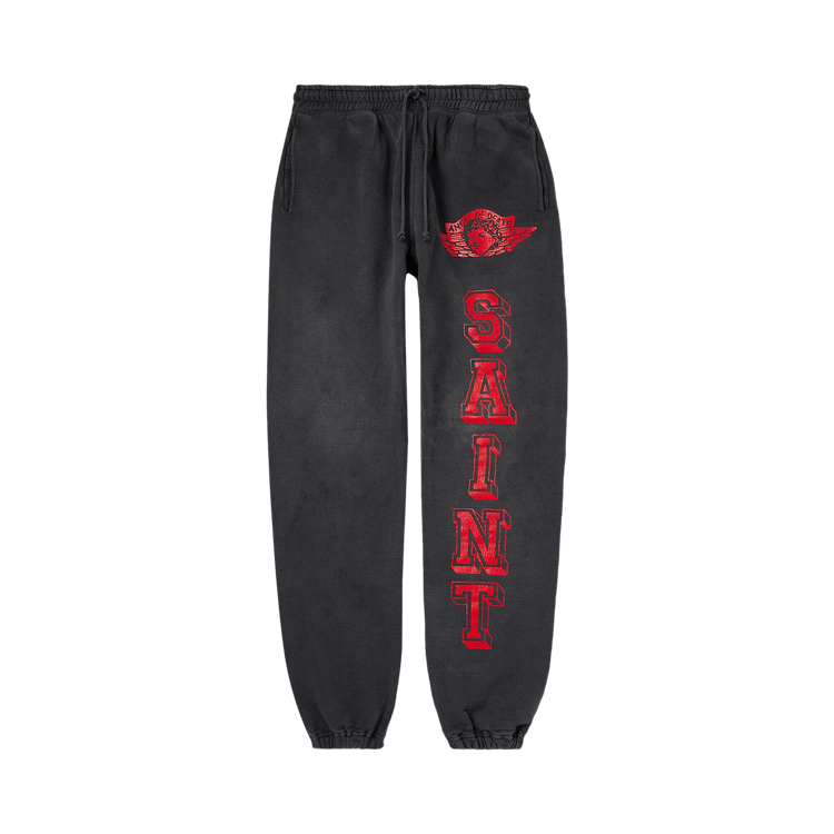 Buy SAINT Mxxxxxx Angel Sweat Pants 'Black' - SM YS8 0000 41 | GOAT