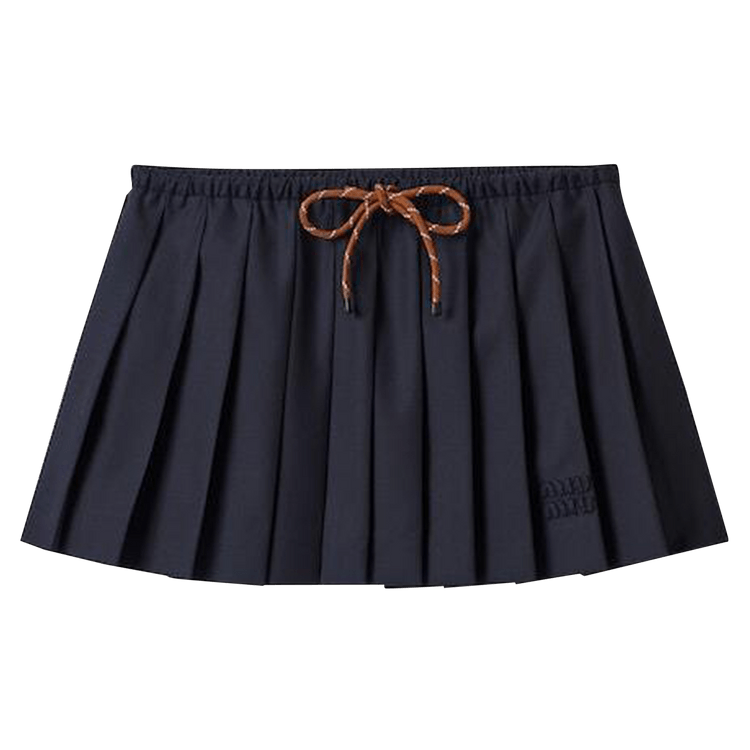 Buy Miu Miu Pleated Batavia Skirt 'Navy' - MG2240 11AD F0008