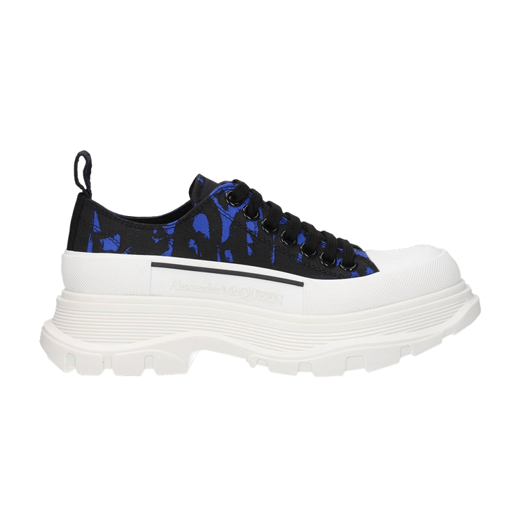 Alexander Mcqueen Wmns Tread Slick Low Lace Up 'Graffiti Logo - Blue Black'