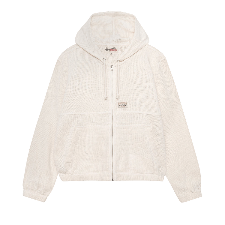 Buy Stussy Mesh Zip Hoodie 'Bone' - 115769 BONE | GOAT