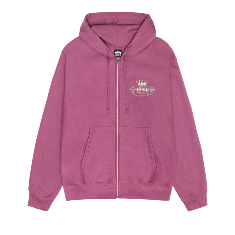 Stussy crown zip hoodie berry メンズパーカー M Stussy crown zip