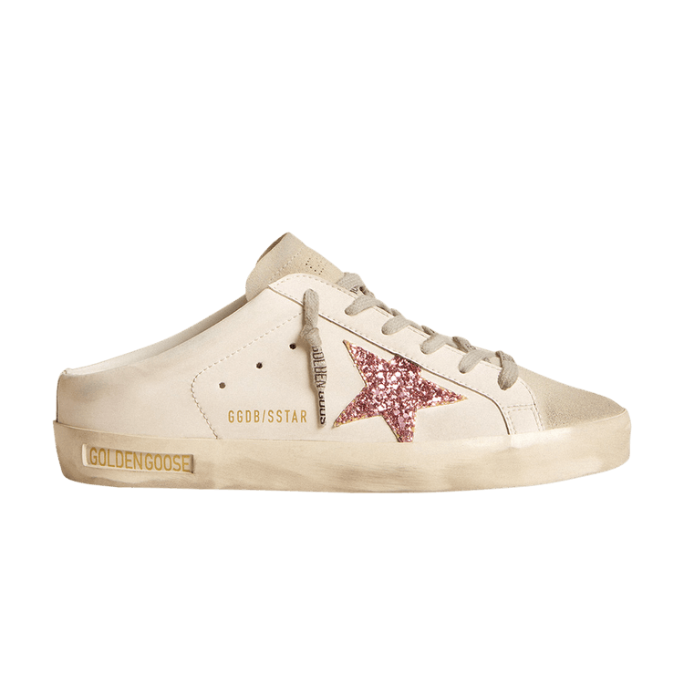 ☆人気【Golden 】Old Rose White Ballstar Sabot Sneakers Ball Star Sabots in white nappa with an old-rose leather star