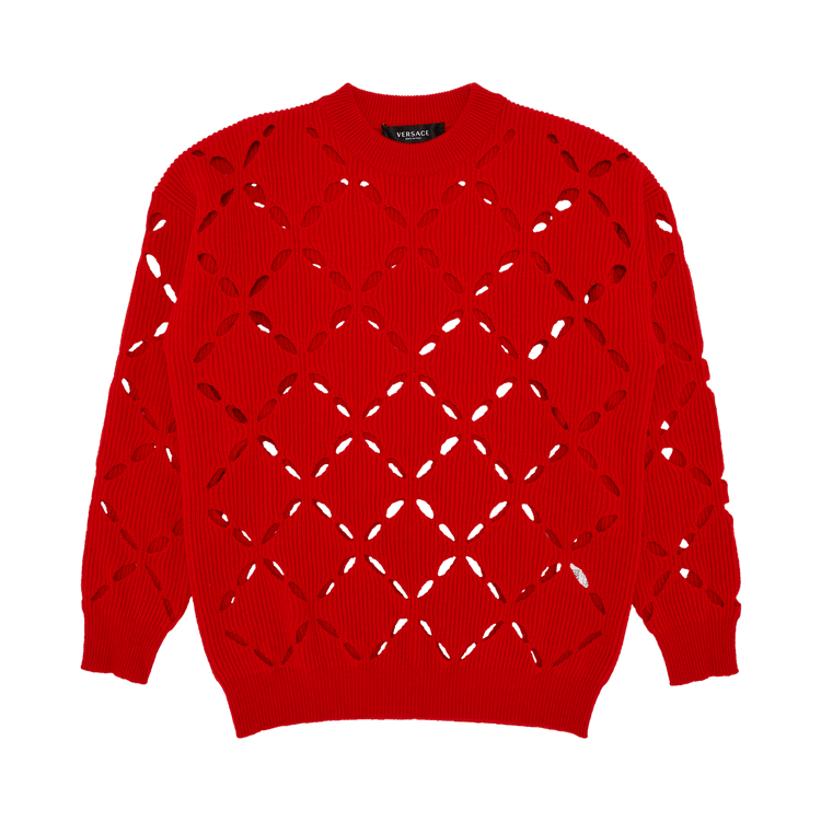 versace ニット　archive Versace Medusa Towel Sweater | Black | FARFETCH