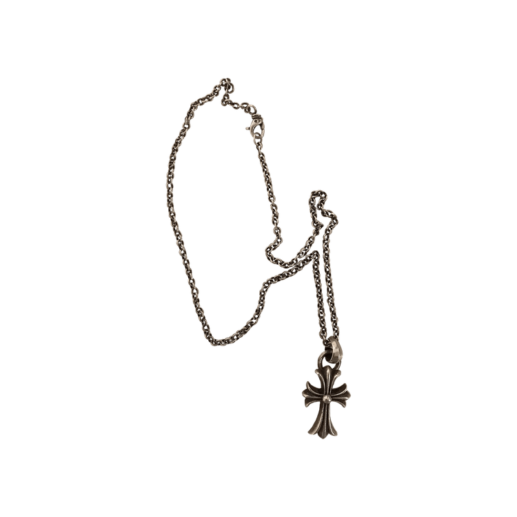 Buy Chrome Hearts Small Cross Bail w/ Paper Chain Necklace 'Silver