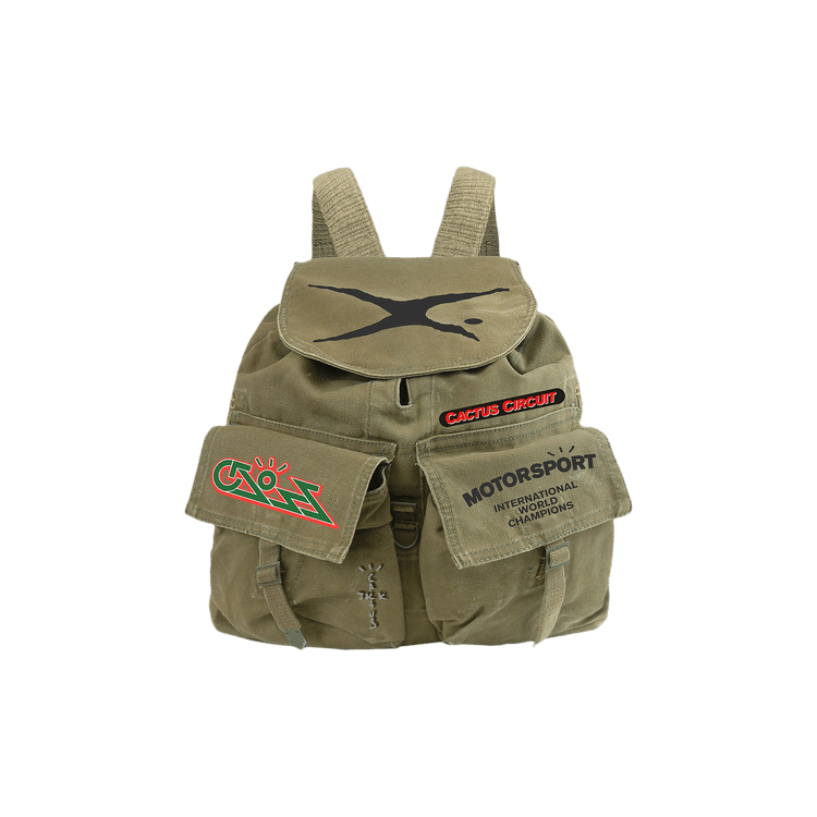 Buy Cactus Jack by Travis Scott Canvas Backback 'Military Green