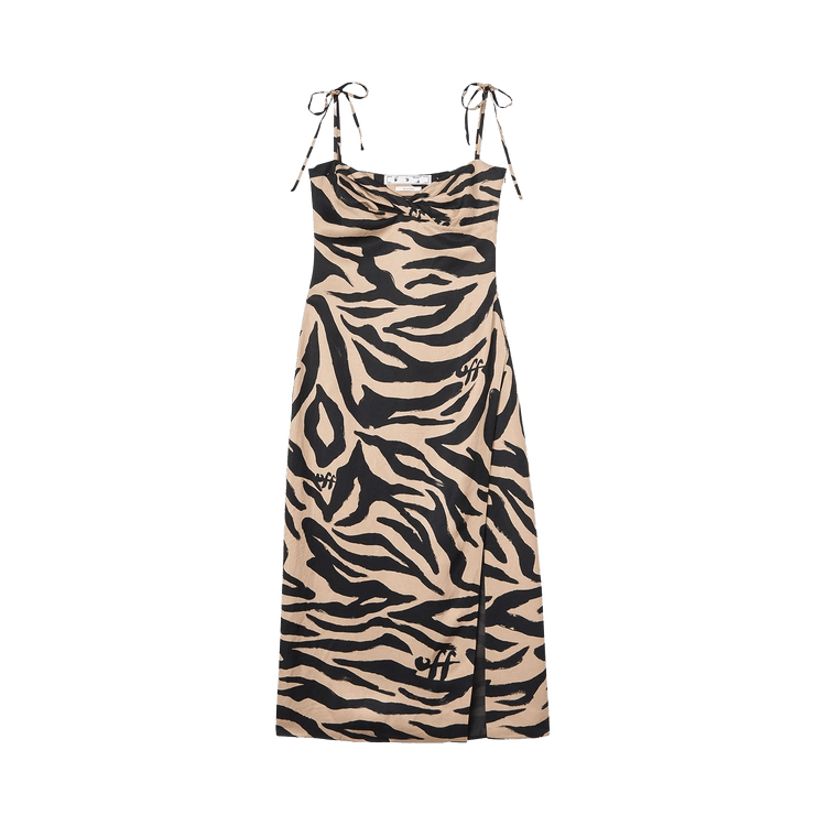 Buy Off-White Zebra Twisted Long Dress 'Black