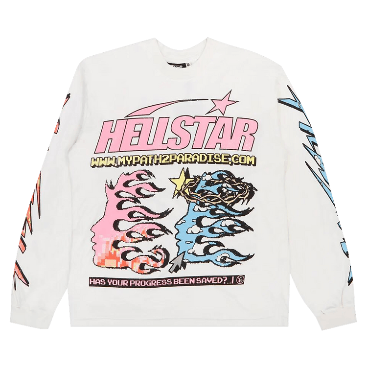 Buy Hellstar Pixel Long-Sleeve Tee 'White' - 9357