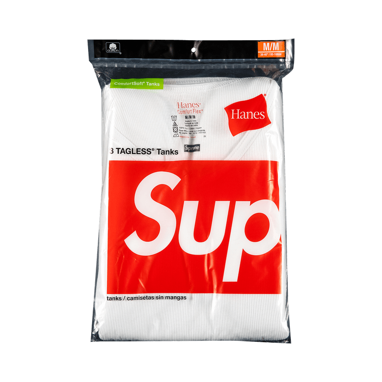 Buy Supreme x Hanes Tagless Tank Tops (3 Pack) 'White