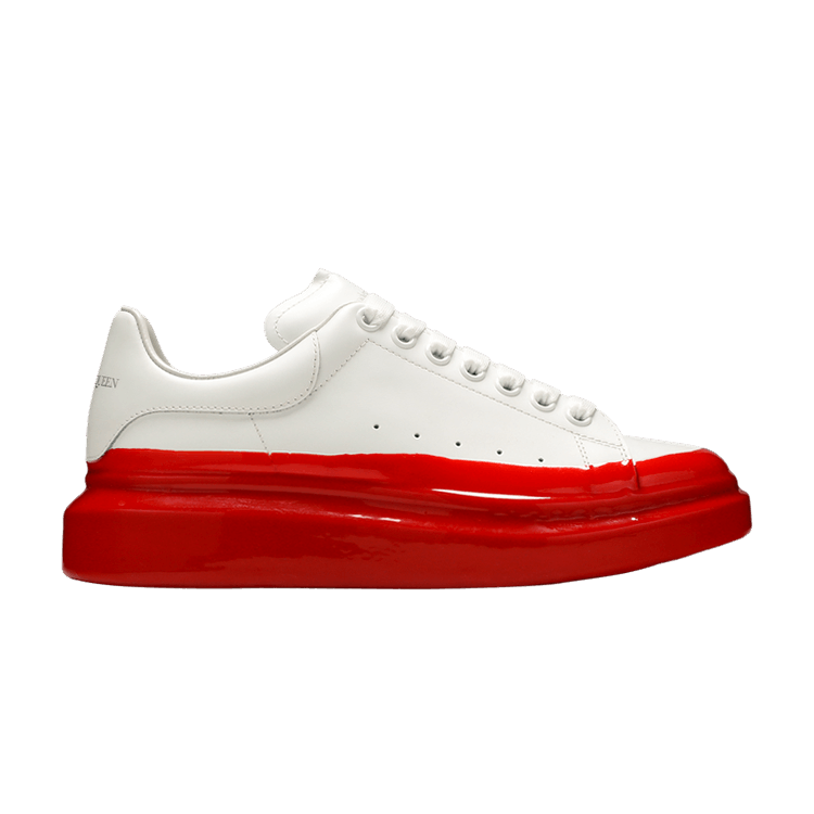 Size 6.0 Alexander McQueen Oversized Sneaker 'Paint Dipped - White Lust Red'